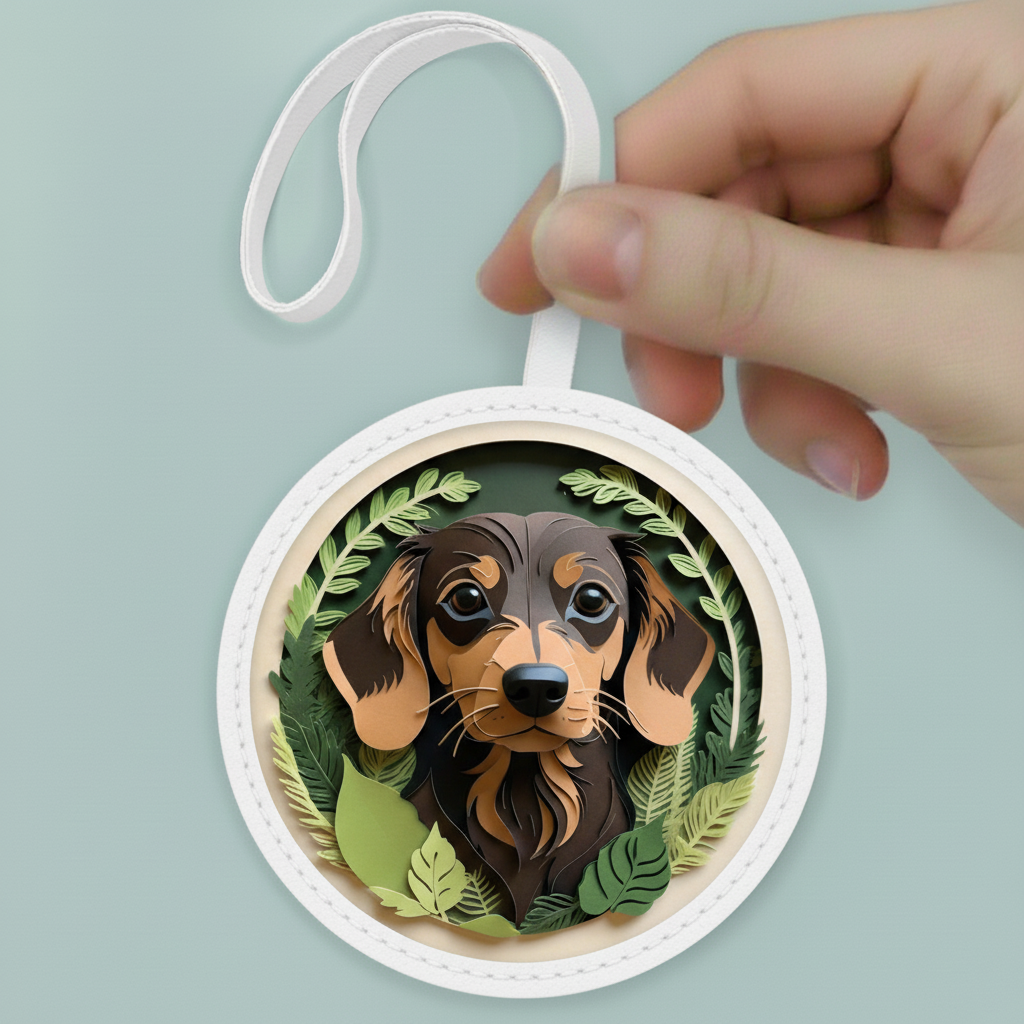 Chocolate & Tan Dachshund Leather Bag Charm – Cute Dog Lover Bag Decoration