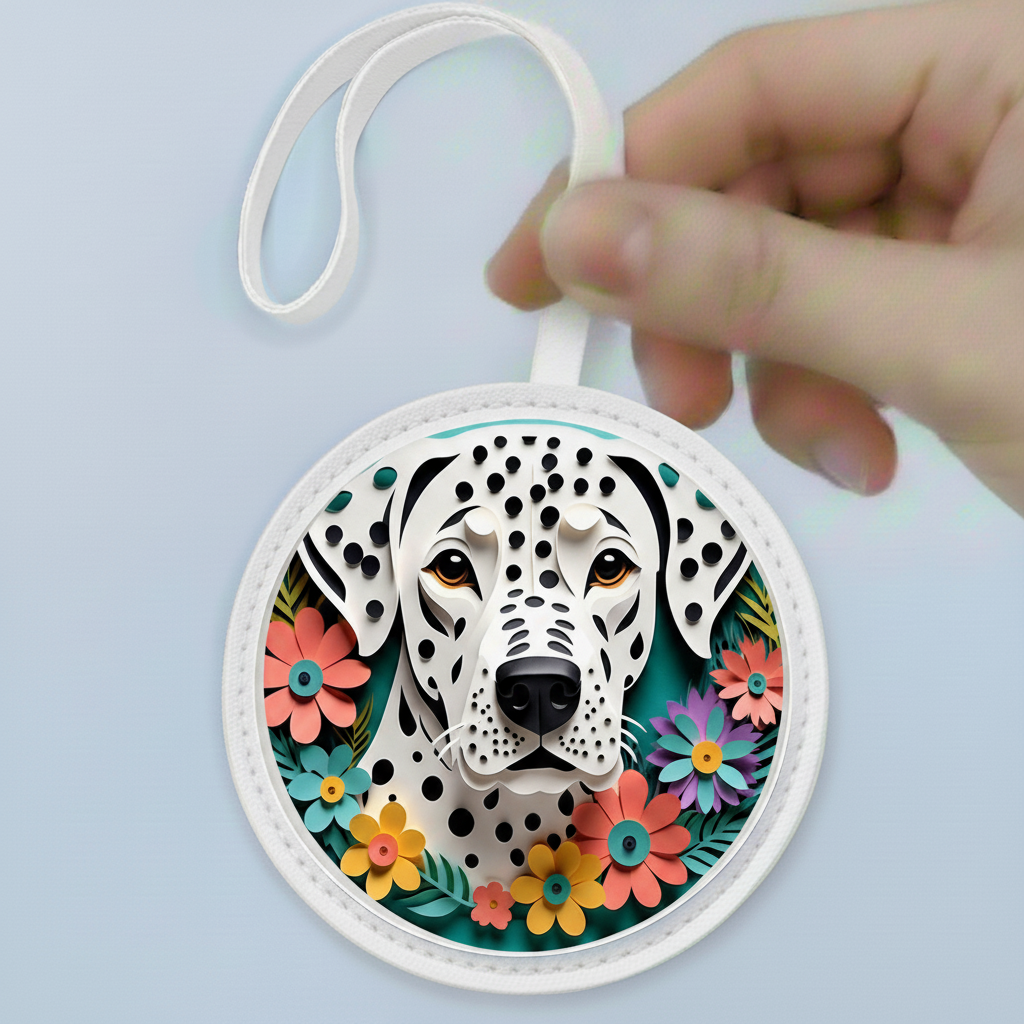 Dalmatian Leather Bag Charm – Spotted Dog Handbag Accessory & Gift for Pet Lovers
