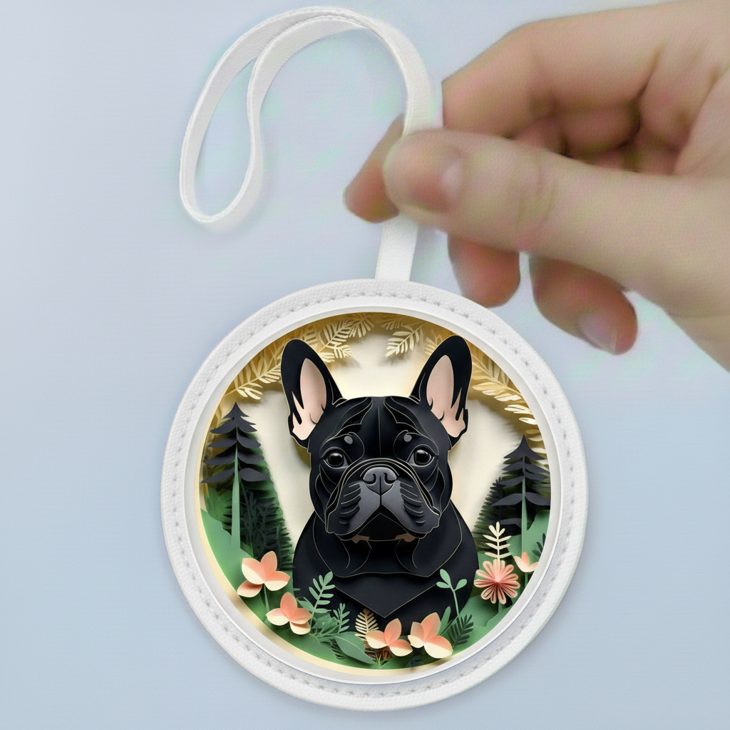 Black French Bulldog Leather Bag Charm – Cute Frenchie Purse Accessory