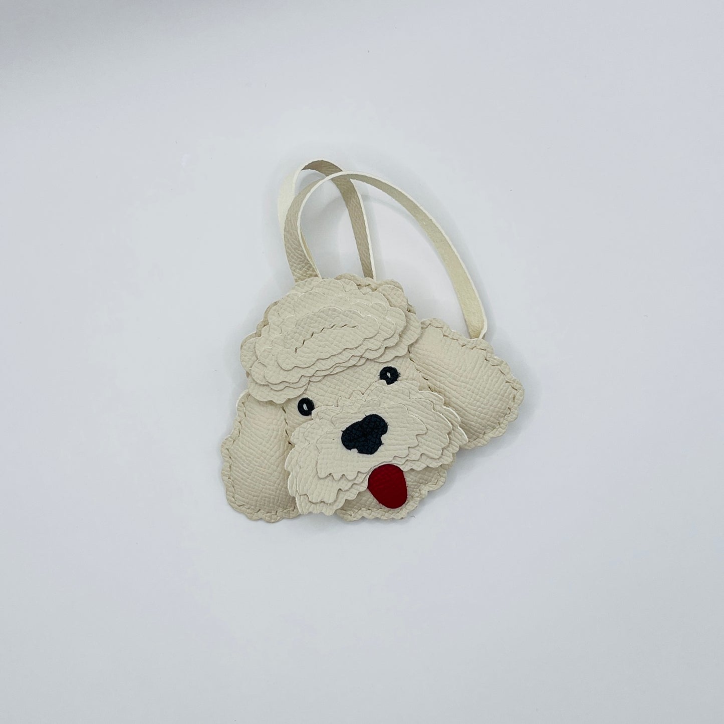 Poodle Dog Leather Bag Charm – Handmade Puppy Keychain Gift for Dog Lovers – Handmade Animal Purse Keychain Accessory for Tote & Handbag