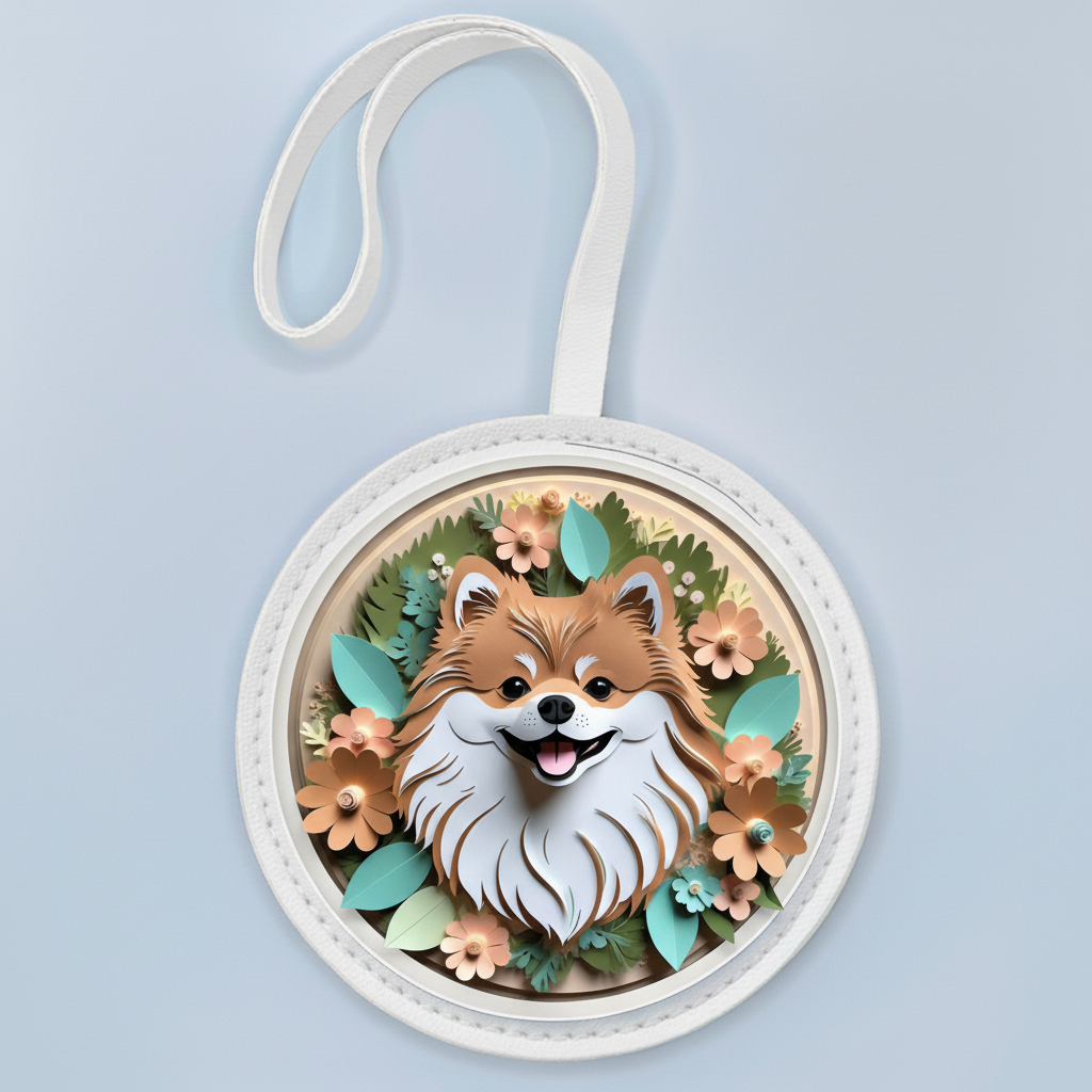 Dog Breed Bag Charm – Brown Pomeranian Dog Accessory for Pet Lovers