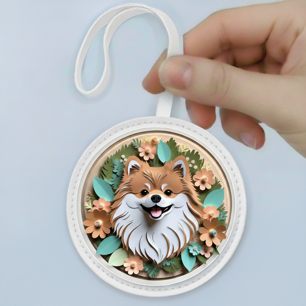 Dog Breed Bag Charm – Brown Pomeranian Dog Accessory for Pet Lovers