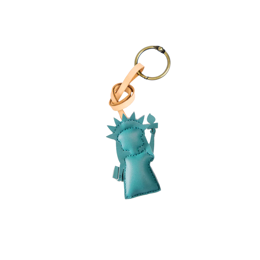 Lady Liberty Leather Bag Charm – Handmade Animal Purse Keychain Accessory for Tote & Handbags