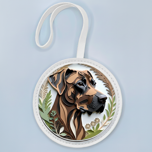 Brindle Great Dane Leather Bag Charm – Dog Lover Handbag Accessory & Unique Pet Gift