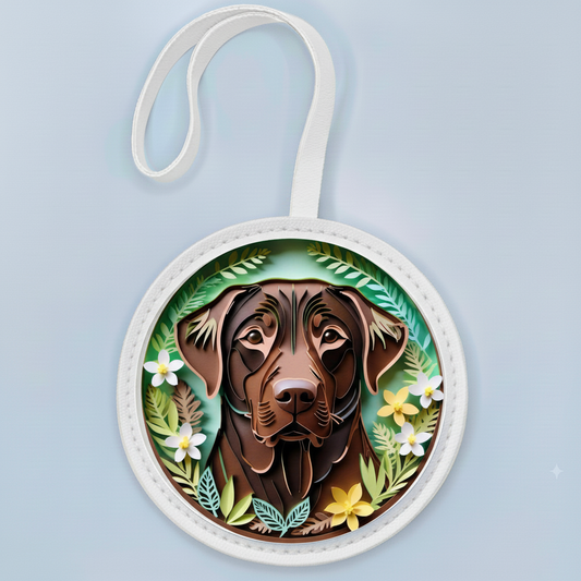 Chocolate Labrador Leather Bag Charm – Dog Lover Handbag Accessory & Pet Gift