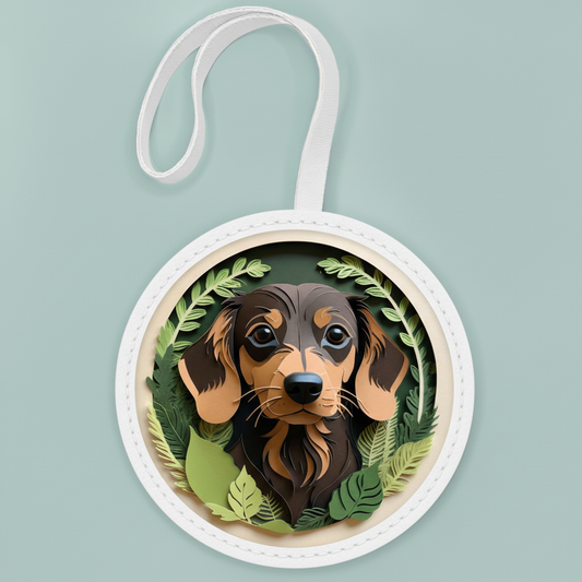 Chocolate & Tan Dachshund Leather Bag Charm – Cute Dog Lover Bag Decoration