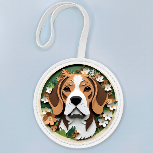 Beagle Leather Bag Charm – Cute Dog Handbag Accessory & Keychain Gift