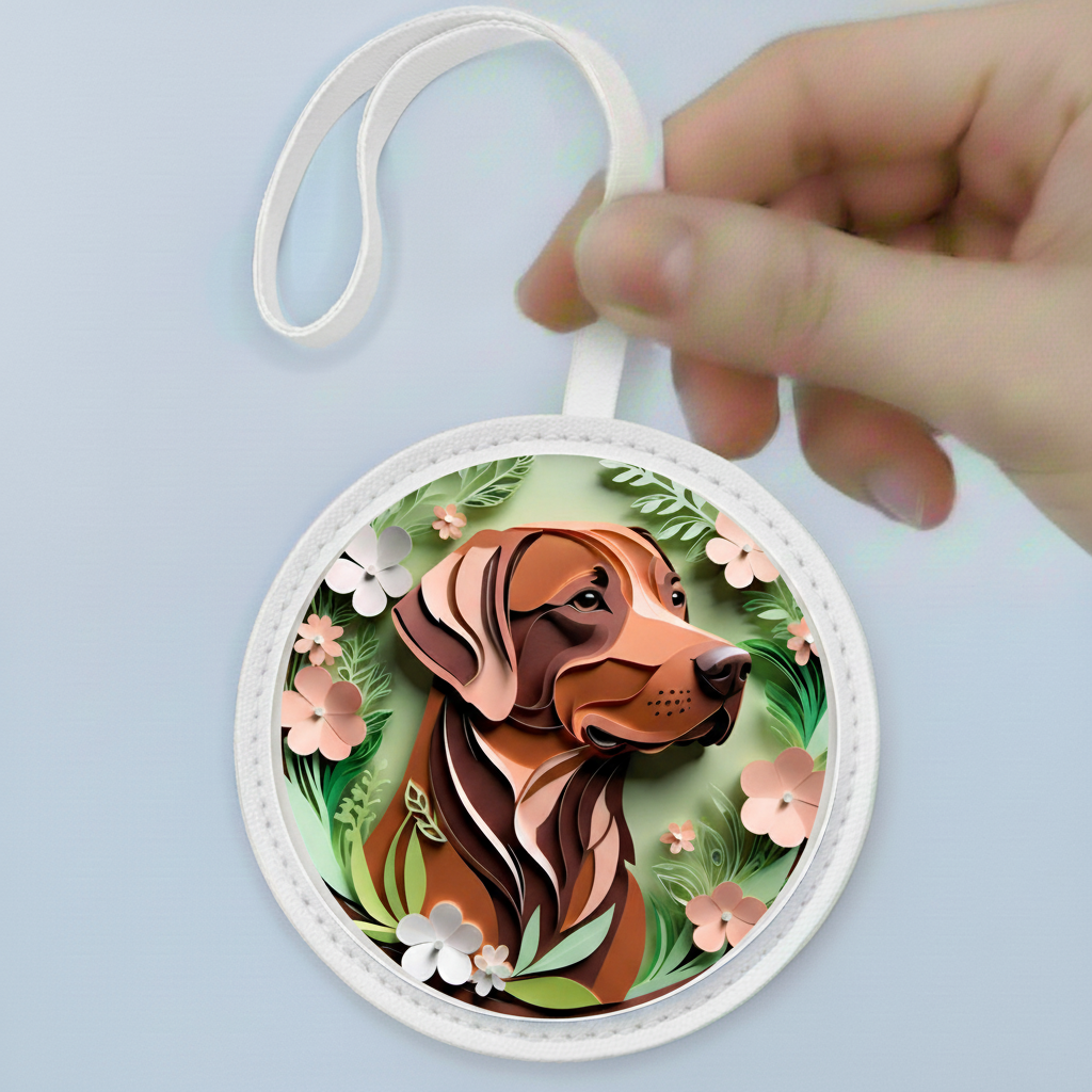 Fox Red Labrador Leather Bag Charm – Dog Lover Handbag Accessory