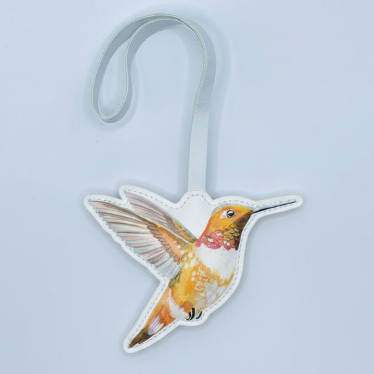 Colorful Hummingbird Bag Charm – Leather Keychain Gift for Women & Bird Fans – Handmade Animal Purse Keychain Accessory for Tote & Handbag