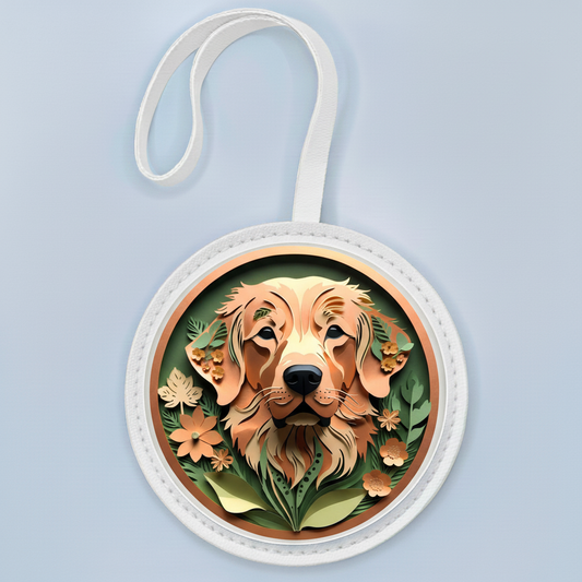 Golden Retriever Leather Bag Charm – Handmade Dog Lover Purse Accessory