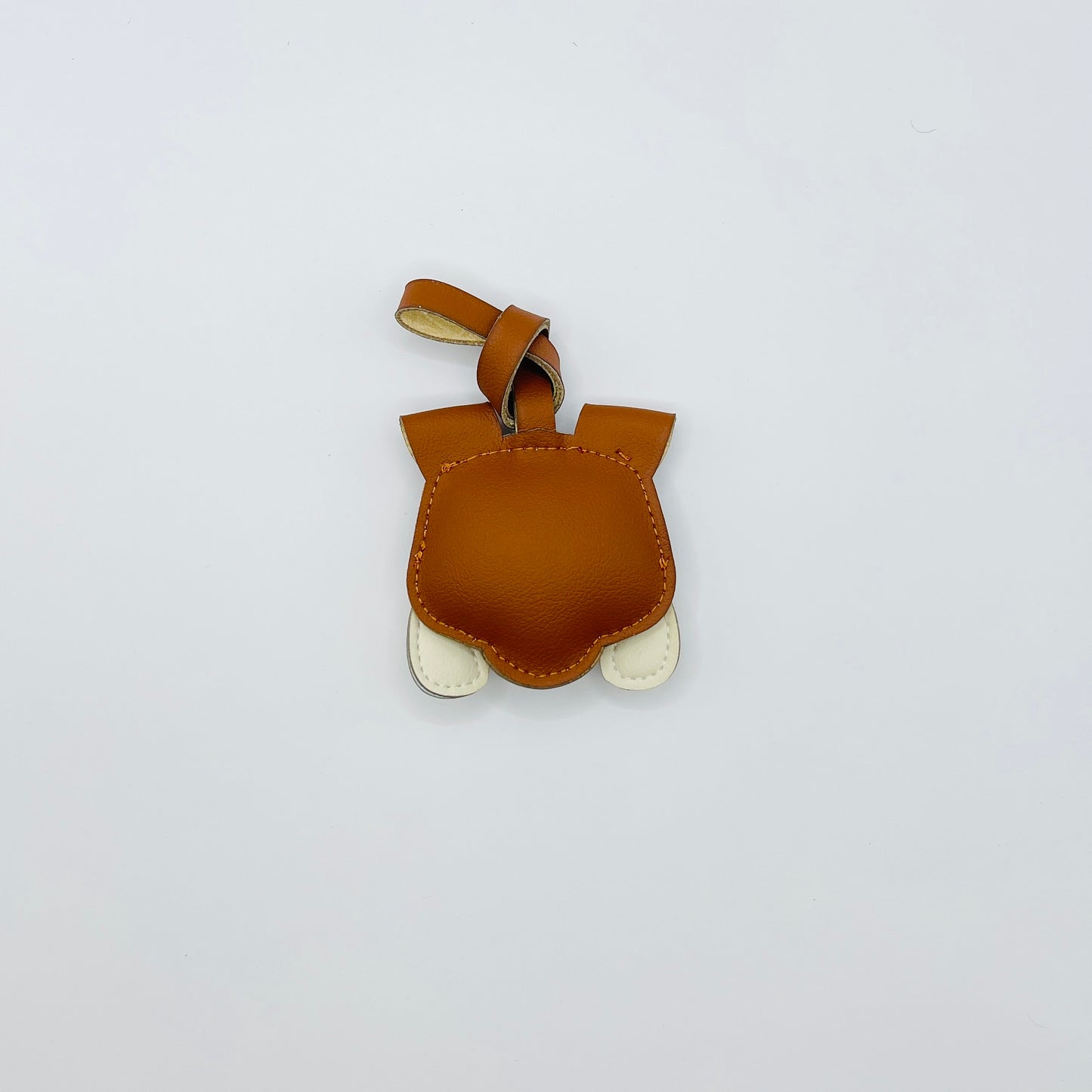 Bulldog Leather Bag Charm – Handmade Animal Purse Keychain Accessory for Tote & Handbags