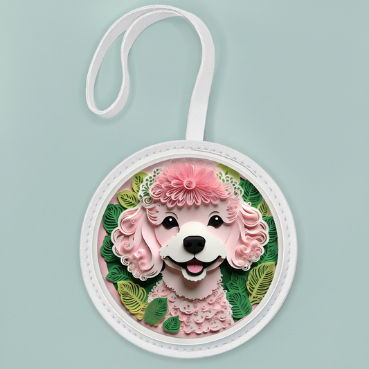 Handmade Dog Bag Charm – Pink Mini Poodle Dog Accessory