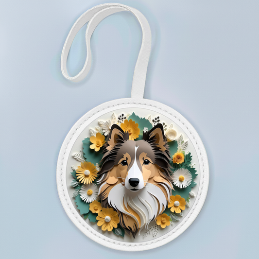 Rough Collie Leather Bag Charm – Handmade Dog Lover Handbag Accessory & Gift