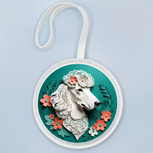Classy Poodle Bag Charm – Handmade Leather Keychain for Pet Owners