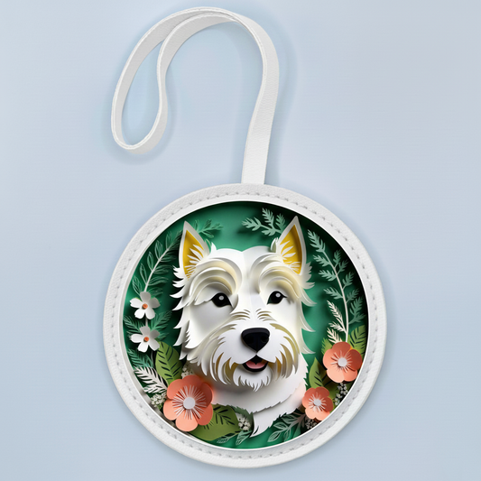 West Highland Terrier Accessory – Cute White Westie Leather Bag Charm Gift
