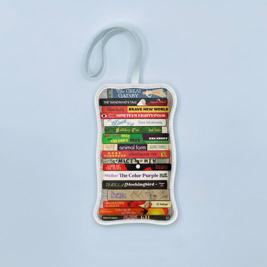 Book Stack Leather Bag Charm – Handmade Keychain Gift for Book Lovers & Readers – Handmade Animal Purse Keychain Accessory for Tote & Handbag
