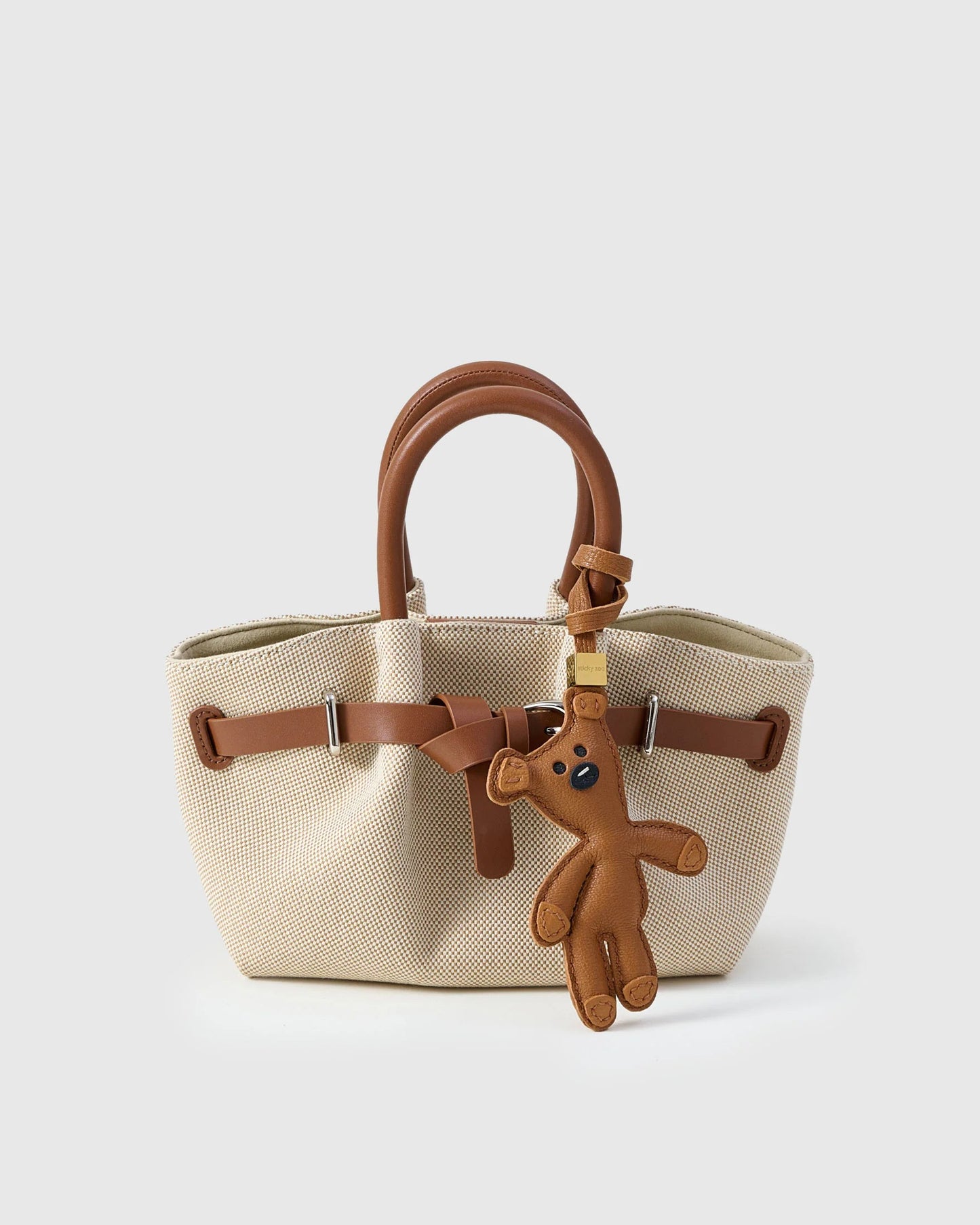 MR. BEAN TEDDY CHARM – Handmade Animal Purse Keychain Accessory for Tote & Handbags