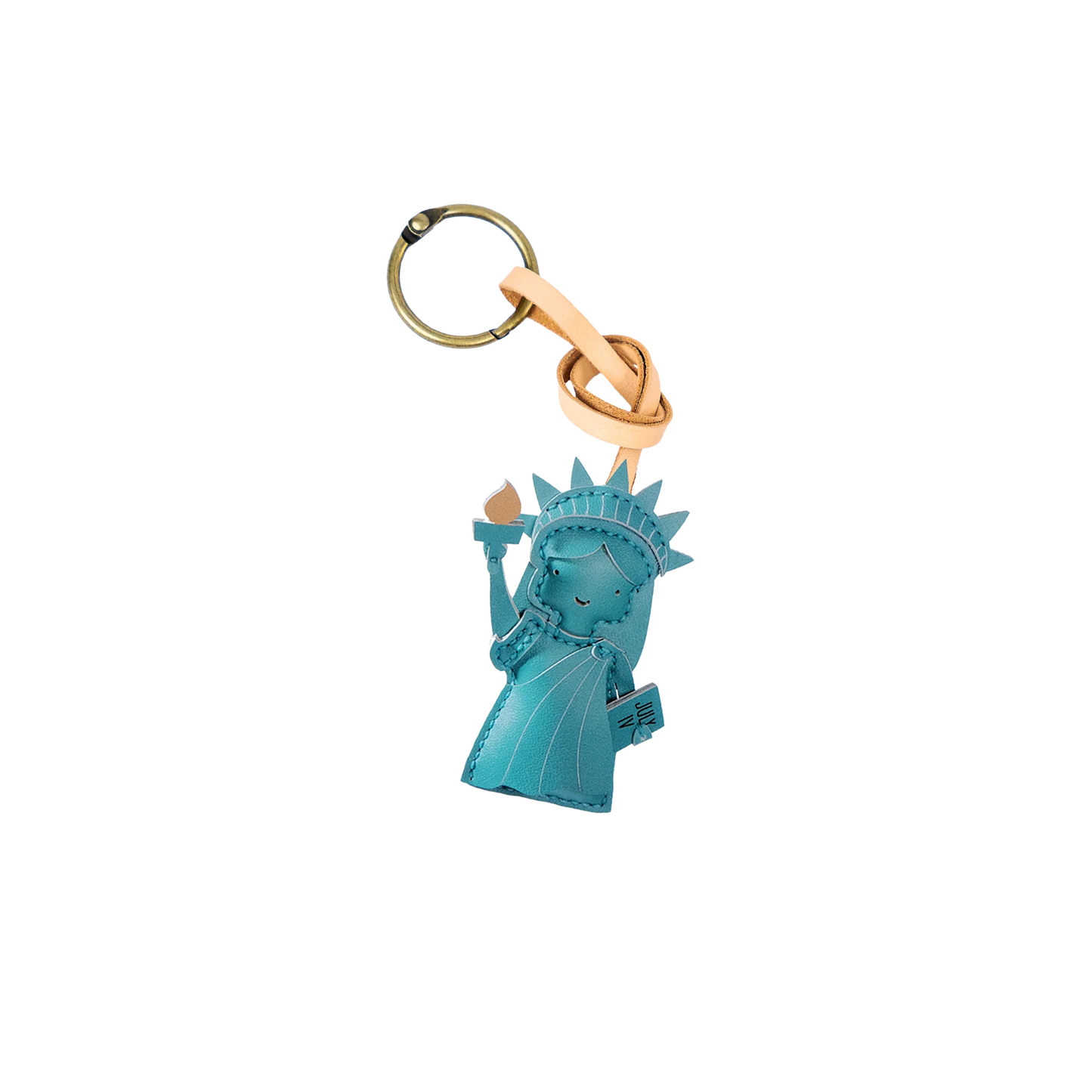 Lady Liberty Leather Bag Charm – Handmade Animal Purse Keychain Accessory for Tote & Handbags
