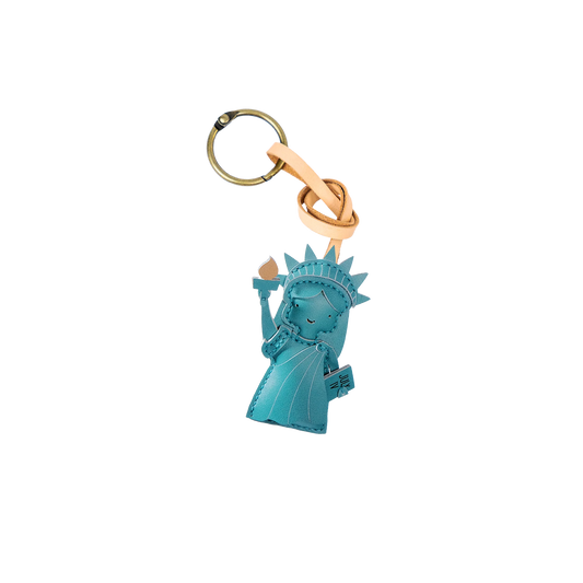 Lady Liberty Leather Bag Charm – Handmade Animal Purse Keychain Accessory for Tote & Handbags