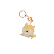 Akita Leather Bag Charm – Handmade Animal Purse Keychain Accessory for Tote & Handbags