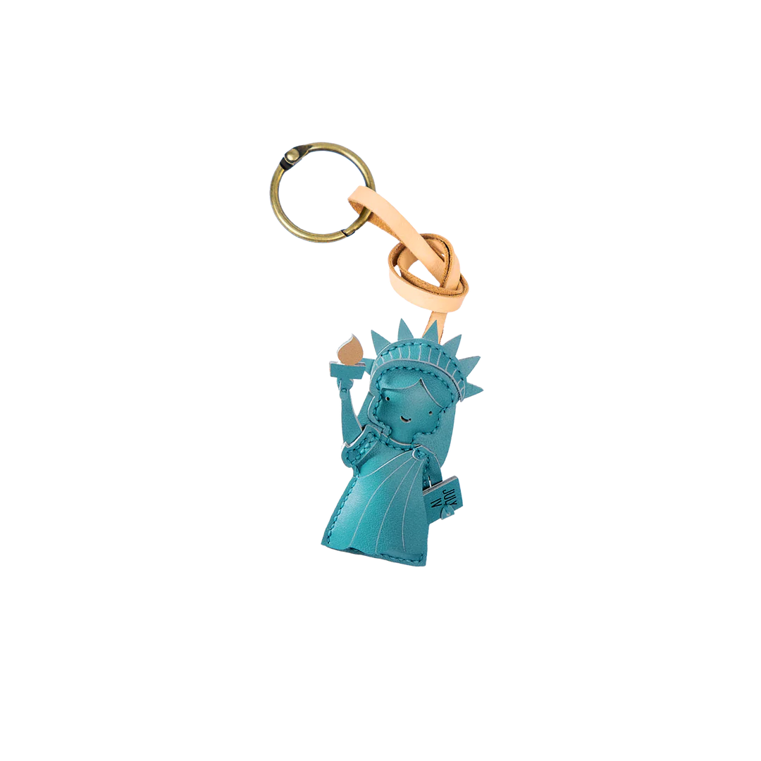 Lady Liberty Leather Bag Charm – Handmade Animal Purse Keychain Accessory for Tote & Handbags