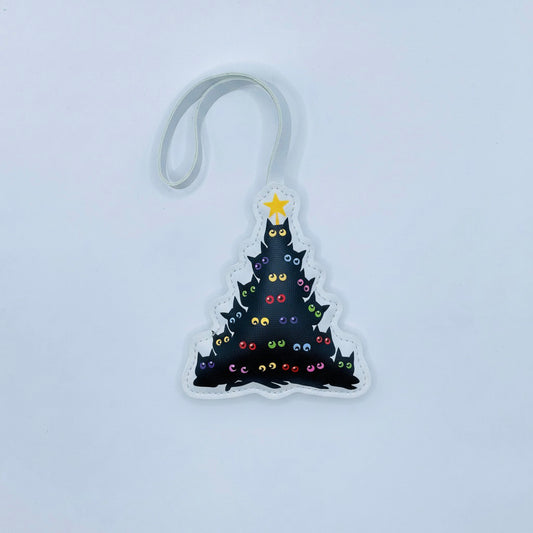 Funny Cat Tree Bag Charm – Holiday Leather Keychain for Cat Moms & Pet Lovers– Handmade Animal Purse Keychain Accessory for Tote & Handbag